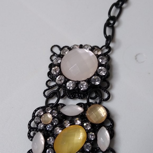 Black Chain Decorative Multicolor Necklace Adjustable 21 To 23 Inches - Picture 8 of 15